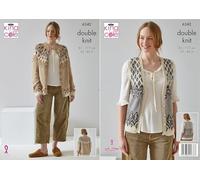 King Cole DK Knitting Pattern Pamphlet - 6342 Ladies Cardigan & Waistcoat (32-46ins)