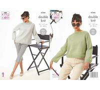 King Cole DK Knitting Pattern Pamphlet - 6366 Ladies Sweaters (2 Designs)