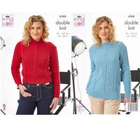 King Cole DK Knitting Pattern Pamphlet - 6368 Ladies Sweaters (2 Designs)