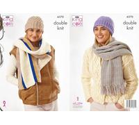 King Cole DK Knitting Pattern Pamphlet - 6370 Ladies Accessories (4 Designs)