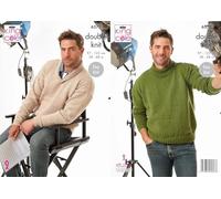 King Cole DK Knitting Pattern Pamphlet - 6372 Men's Sweaters (2 Designs)