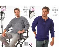 King Cole DK Knitting Pattern Pamphlet - 6373 Men's Sweaters (2 Designs)
