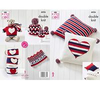 King Cole DK Knitting Pattern Union Jack Theme Teddy Cushion Crown & Tea Cosy (6026)