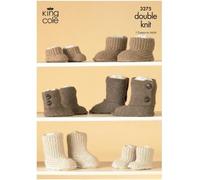 King Cole DK Ugg Fashion Boots Hug Slippers Knitting Pattern 3275