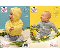 King Cole Double Knit Baby DK Charity Knitting Pattern Hooded or Round Neck Cardigan (1009)
