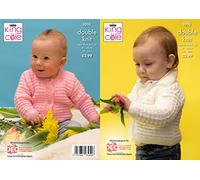 King Cole Double Knit Baby DK Charity Knitting Pattern Round Neck or Collar Cardigan (1010)