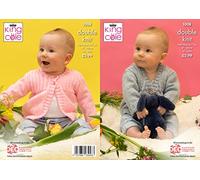 King Cole Double Knit Baby DK Charity Knitting Pattern V or Round Neck Cardigan (1008)
