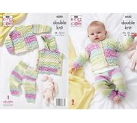 King Cole Double Knit Baby DK Knitting Pattern Hoody Cardigan & Leggings (6030), 14" - 21"