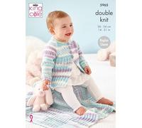 King Cole Double Knit Baby DK Knitting Pattern Matinee Coat Cardigan & Blanket (5965)