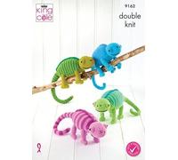 King Cole Double Knit DK Knitting Pattern to Knit Chameleon Soft Toys in 2 Sizes (9162)