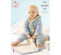 King Cole Double Knit Knitting Pattern Baby Jackets Leggings Blanket & Hat (5964)