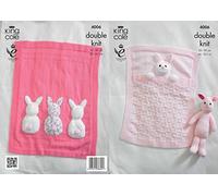 King Cole Double Knitting Pattern for Baby Blankets & Bunny Rabbit Toy Comfort DK & Truffle (4006)