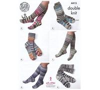 King Cole Double Knitting Pattern Long or Short Socks Kids Ladies Mens Drifter DK (4415) by King Cole