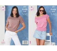 King Cole Double Knitting Pattern Womens Short & Sleeveless Tops Ladies (6354)