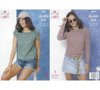 King Cole Double Knitting Pattern Womens Sweater & Top Ladies (6351)
