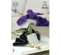 King Cole Dragons Cuddly Toys Tinsel Knitting Pattern 9051 Chunky