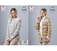 King Cole Drifter Chunky Knitting Pattern 5673 - Cardigans, Sweaters Pattern - 32-42 Inches