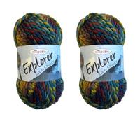 King Cole Explorer Super Chunky 80% Acrylic 20% Wool Knitting Yarn (Coleman 4306) (Pack of 2)