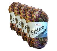 King Cole Explorer Super Chunky 80% Acrylic 20% Wool Knitting Yarn (Livingstone 4297) (Pack of 4)
