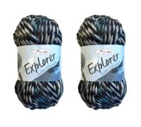 King Cole Explorer Super Chunky 80% Acrylic 20% Wool Knitting Yarn (Scott 4300) (Pack of 2)
