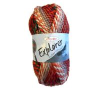 King Cole Explorer Super Chunky Knitting Yarn - 100g Ball - Variegated Wool Blend for Quick Knit Garments, Hats and Scarves (4308 Burton)