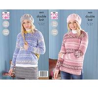 King Cole Fjord DK Knitting Pattern 5653 - Easy Sweaters, Tunics Pattern - 32-50 Inches