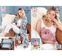 King Cole Fjord DK Knitting Pattern 5655 - Easy Cushions, Blankets, Accessories Pattern - One Size