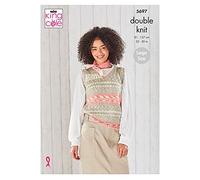King Cole Fjord DK Knitting Pattern 5697 - Tops, Slipovers Pattern - 32-50 Inches
