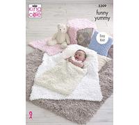 King Cole Funny Yummy Super Chunky Knitting Pattern 5309 - Easy Blankets, Cushions Pattern - One Size
