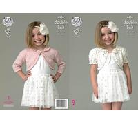 King Cole Galaxy Double Knitting Pattern Childrens Girls Boleros with Flower Detail or Collar (4406)