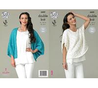 King Cole Galaxy Double Knitting Pattern DK Ladies Top and Cardigan with Baggy Sleeves (4409) by King Cole