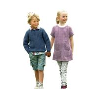 King Cole Girls & Boys Double Knitting Pattern Cable Knit Sweater & Tunic Merino DK (4374)