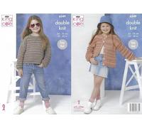 King Cole Girls Knitting Pattern Double Knit Kids Cardigan & Sweater (6349)