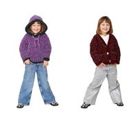 King Cole Girls Knitting Pattern Soft Waffle Design Tweed Cardigan & Hoodie (6313)