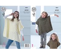 King Cole Girls Tabard Top Fashion Knitting Pattern 4841 Aran