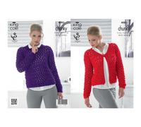King Cole Glitz Knitting Pattern 4085 Women 28 - 46 Inches Cardigans, Sweaters