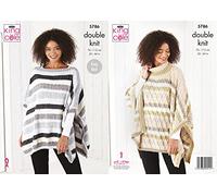 King Cole Harvest DK Knitting Pattern 5786 - Ponchos Pattern - 30-44 Inches