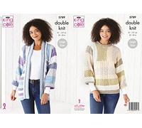 King Cole Harvest DK Knitting Pattern 5789 - Jackets, Sweaters, Cardigans Pattern - 32-50 Inches