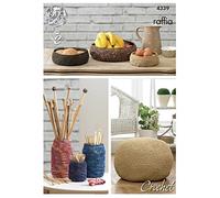 King Cole Home Storage Bowls, Jar Covers and Pouffe Crochet Pattern 4339