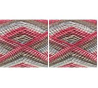 King Cole Island Beaches DK Yarn Double Knit Acrylic Mix Wool 100g Ball (Coral Sea 4533) (Pack of 2)