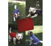 KING COLE K9 KNITTING PATTERN : Dog coats and Dog blanket (to fit 10-21in length dogs) (DK and Aran)