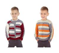 King Cole Kids Double Knit Knitting Pattern Boys Cable Detail Sweaters (6261)