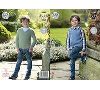King Cole Kids Easy Knit Double Knitting Pattern Boys V Neck Sweater & Slipover (4942),Multicolor,20" - 28" chest