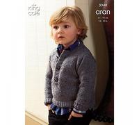 King Cole - King Cole Patterns Aran Child's Coat & Sweater Pattern 3340 One Size (61-76cm) 3-11 yrs