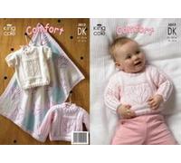King Cole Knitting Pattern 3012 : Baby Blanket and Sweaters (14-22in)