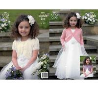 King Cole Knitting Pattern 3547 : Girls' Short and Long Sleeved Bolero Shrugs (20-30in)