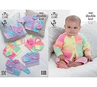 King Cole Knitting Pattern 3842 : Baby DK Cardigans and Sweater (14-20in)