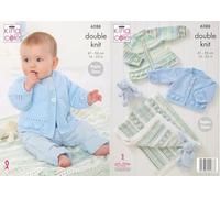 King Cole Knitting Pattern Double Knit Babies Jacket, Cardigan & Blanket (6288)