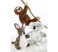 King Cole Knitting Pattern Fluffy Friends Kangaroo Koala & Sloth Toys (9211)