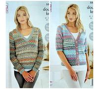 King Cole Knitting Pattern Ladies Cardigan and Jumper in Drifter DK 5581 Multicolor